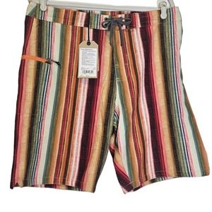 NEW Prana Fenton Boardshort 32 9" Swim Trunk Surf Gorpcore Multicolor Stripe